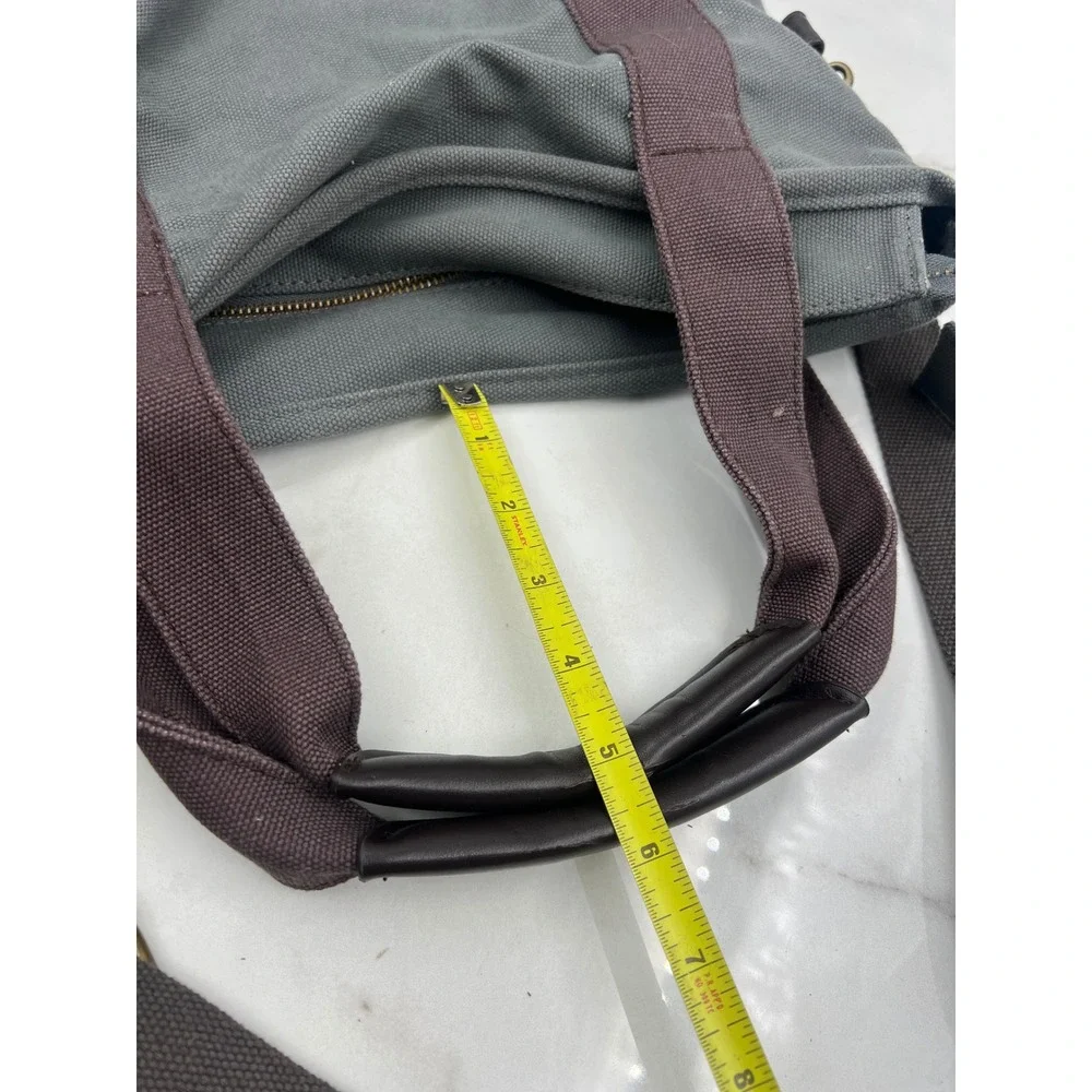 Carters OshKosh Bgosh Diaper Bag Canvas Gray Brown Tote Crossbody Messenger